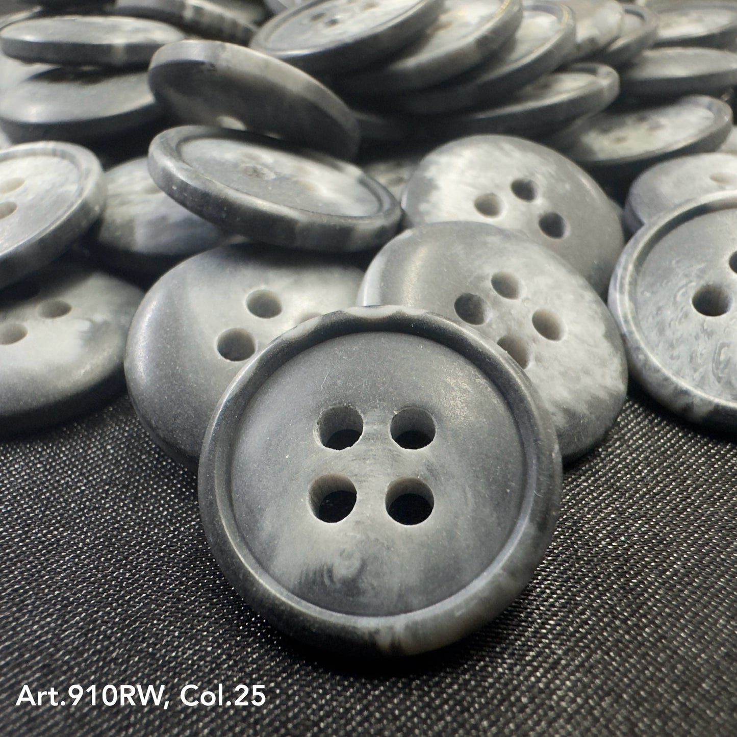 Buttonology Inc gray marbled four hole coat buttons for sewing durable resin buttons for coats