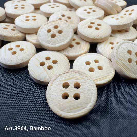 Natural Bamboo Eco-Friendly Garment Buttons with Four Holes for Sustainable Fashion