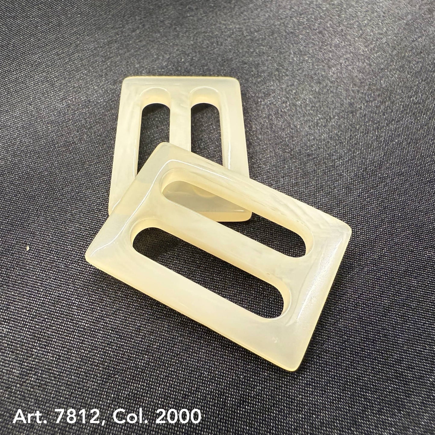 Italian Made Buckles Polyester Resin in two rectangular shapes for stylish accessory designs