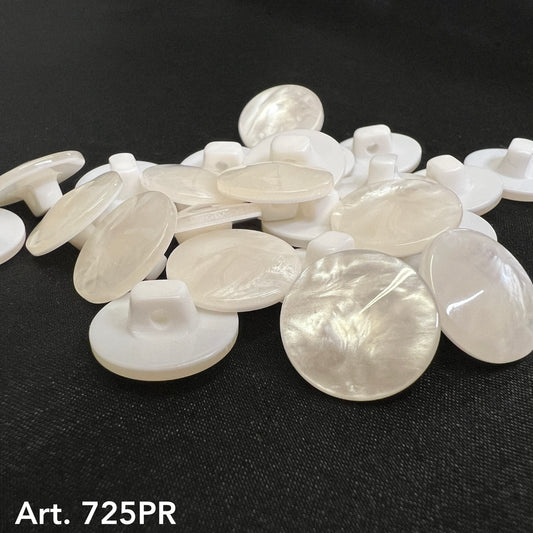Collection of pearl shank buttons with a glossy finish for sewing and crafting projects