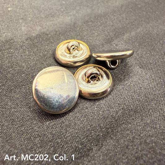 Buttonology Inc silver round metal shank buttons for coats with smooth domed face and sturdy loop shank