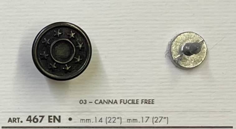 Star design jean buttons in black with a smooth finish for stylish denim customization