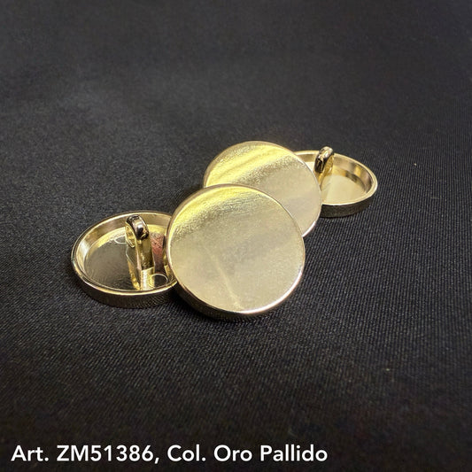 Buttonology Inc gold metal shank buttons smooth round pale gold finish with shank backs on black fabric