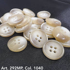 Collection of 4-hole suit buttons in a shiny finish from Buttonology Inc for elegant tailoring