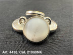 Buttonology Inc polyester garment shank silver metal shank button with white round center and loop attachment