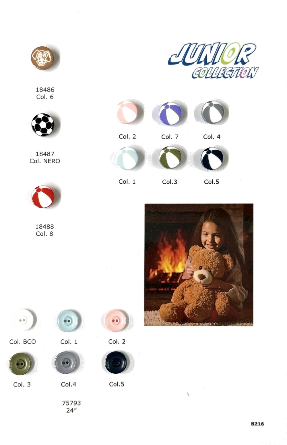 Kids' polka dot and gingham buttons with pink hearts - style B216, Buttonology Seasonal Collection