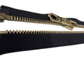 Gold Metal Zipper With Rounded Puller — Made in USA, Open-Ended (Seperating)
