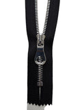 Silver Metal Zipper With Rounded Puller — Made in USA, Closed-End