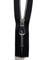 Silver Metal Zipper With Rounded Puller — Made in USA, Closed-End