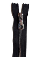 Silver Metal Zipper With Rounded Puller — Made in USA, Closed-End