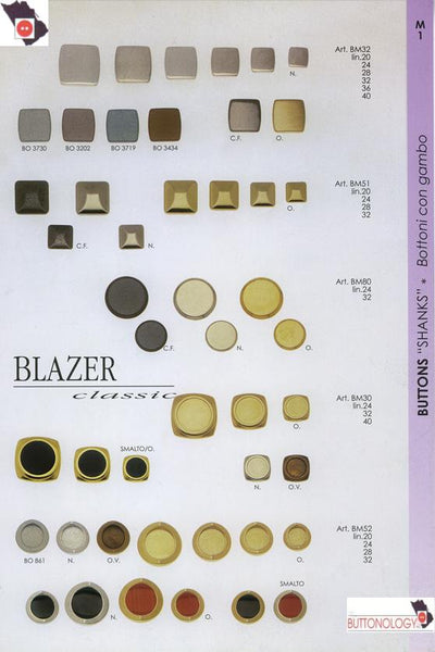 Metal shank buttons