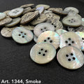 Art. 1344 Smoke Akoya shell 4-hole buttons, sizes 14L–44L – Buttonology Inc.