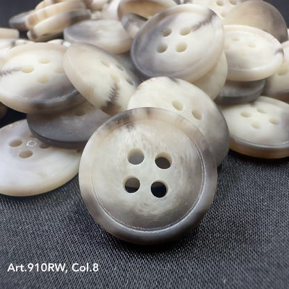 Buttonology Inc 4 hole marbled gray and ivory coat buttons for sewing durable resin 12 pack