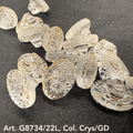 Art. G8734 crystal and gold decorative glass button, 22L (14mm), 24-piece bag – Buttonology Inc.