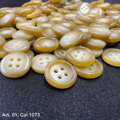Assorted beige coat buttons for sewing with two holes for easy attachment