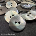 Glossy shell buttons in various shades of gray perfect for DIY shell button projects