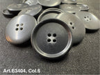 Buttonology Inc four hole sewing buttons matte black round plastic buttons for coats and shirts
