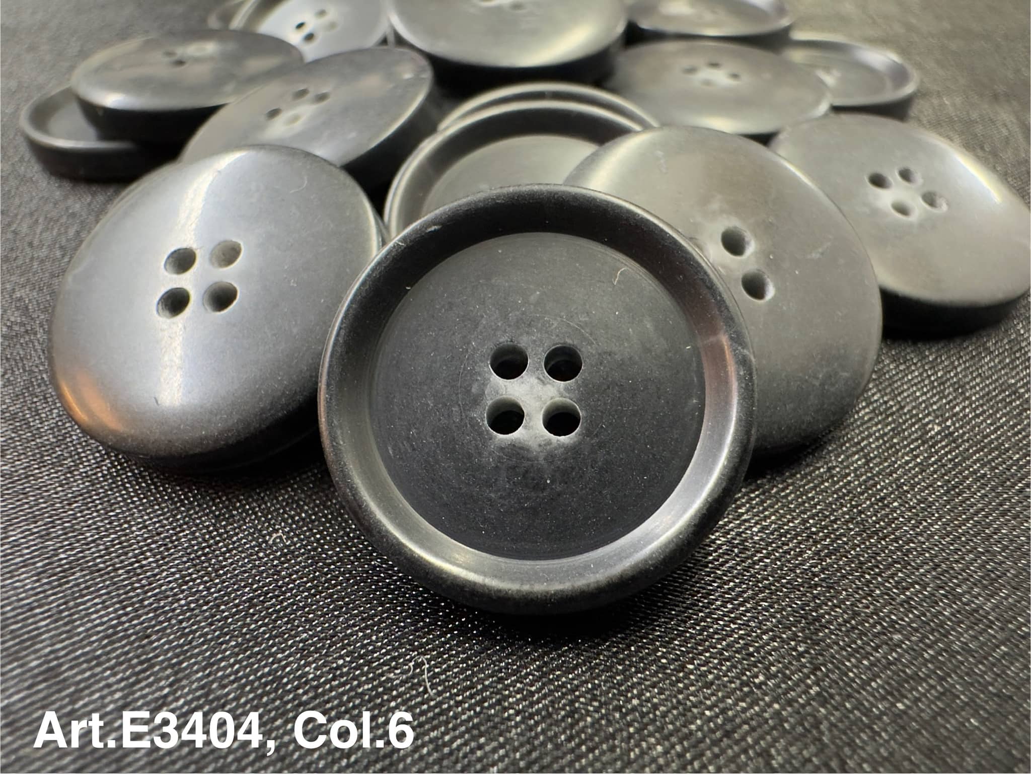 Buttonology Inc four hole sewing buttons matte black round plastic buttons for coats and shirts