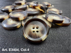 Buttonology Inc round brown cream tortoiseshell four hole sewing buttons with glossy finish for garments