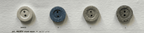 Selection of eco velvet buttons in four colors, ideal for sustainable crafting projects