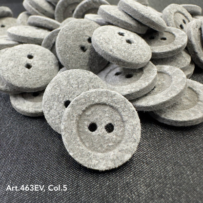 Eco velvet buttons in gray from Buttonology Inc, perfect for sustainable sewing projects.