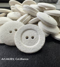 Eco velvet buttons in white from Buttonology Inc, perfect for sustainable fashion projects