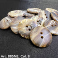 Assorted 2-hole garment buttons in marbled design for sewing and crafting projects