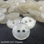 2-hole garment buttons bulk in a smooth white finish, ideal for sewing and crafting projects