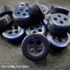 18L four hole plastic buttons in dark blue with a glossy finish by Buttonology Inc