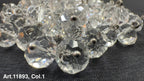 Collection of sparkling glass buttons for sewing with rounded edges and shiny surfaces