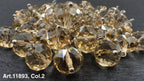 Collection of glass buttons for sewing in various sizes and shapes with a sparkling finish