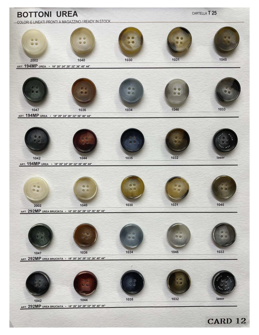 Mill sample card 12, Bottoni Urea