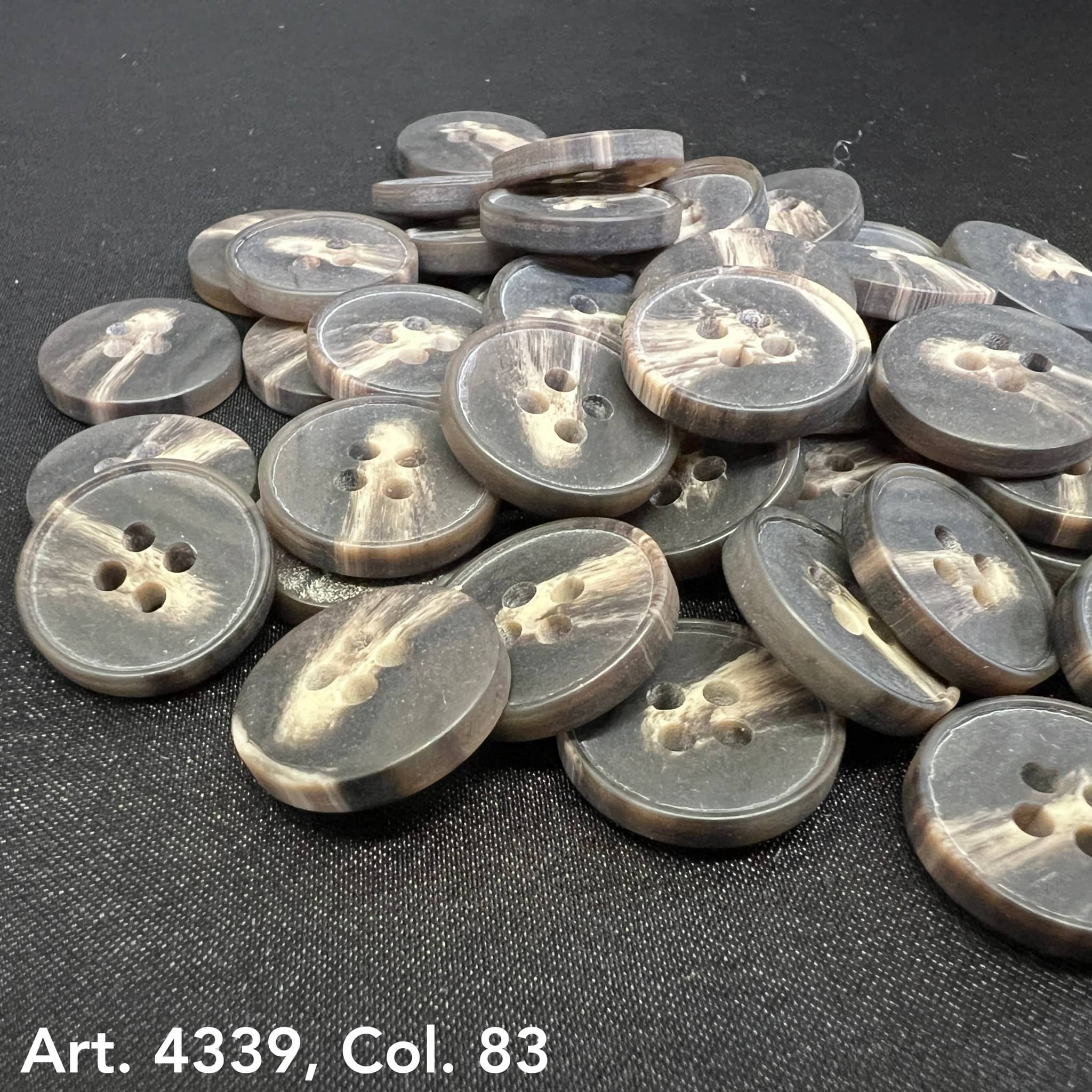 Plastic buttons sewing buttons in gray and beige tones with four holes, ideal for crafts and clothing