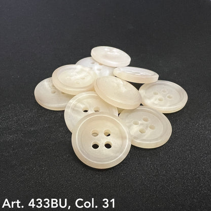 Premium 4-hole sewing buttons in off-white color for craft and sewing projects
