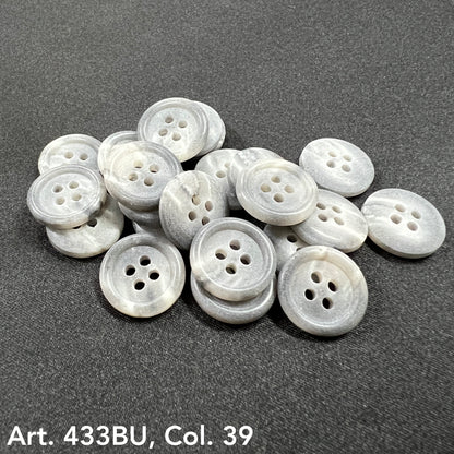 Premium 4-hole sewing buttons in a light gray color, perfect for garments and crafts