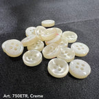 Premium garment buttons for shirts in cream with four holes for secure attachment