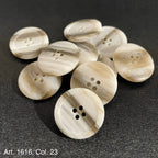 Set of stylish premium sewing buttons for clothing in a natural color with four holes each
