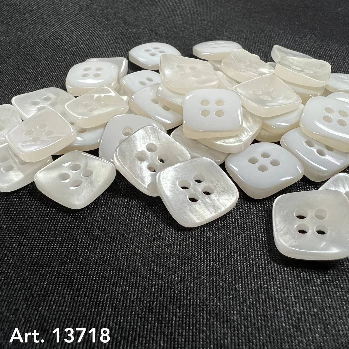 Square Button Cloth Square Shaped Sewing Buttons in Pearl White | Buttonology Inc.