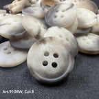 Assorted suiting buttons for garments in various shades with four holes for easy sewing