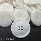 White marbled suiting buttons for garments with four holes for easy sewing and stylish design