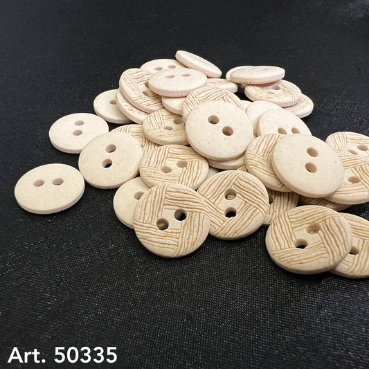 Wholesale buttons for clothing by Buttonology Inc made of wood with natural and textured designs